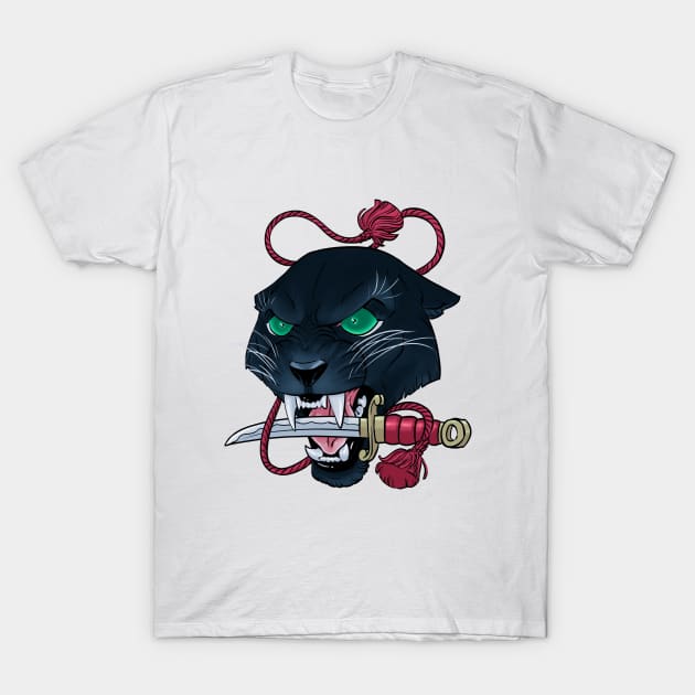 Black Panther Japanese T-Shirt by Mang Kumis